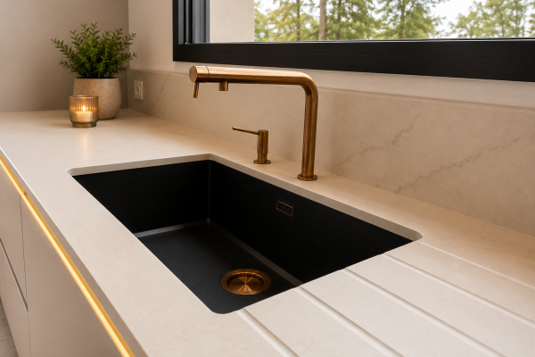 sanitaires Bradano et crédence Dekton Rem