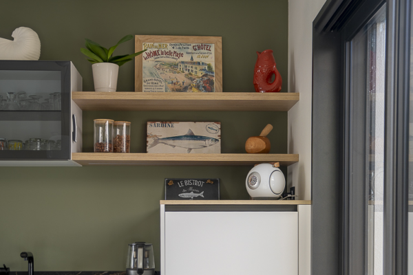 cuisine sur mesure blanc et bois Cabourg